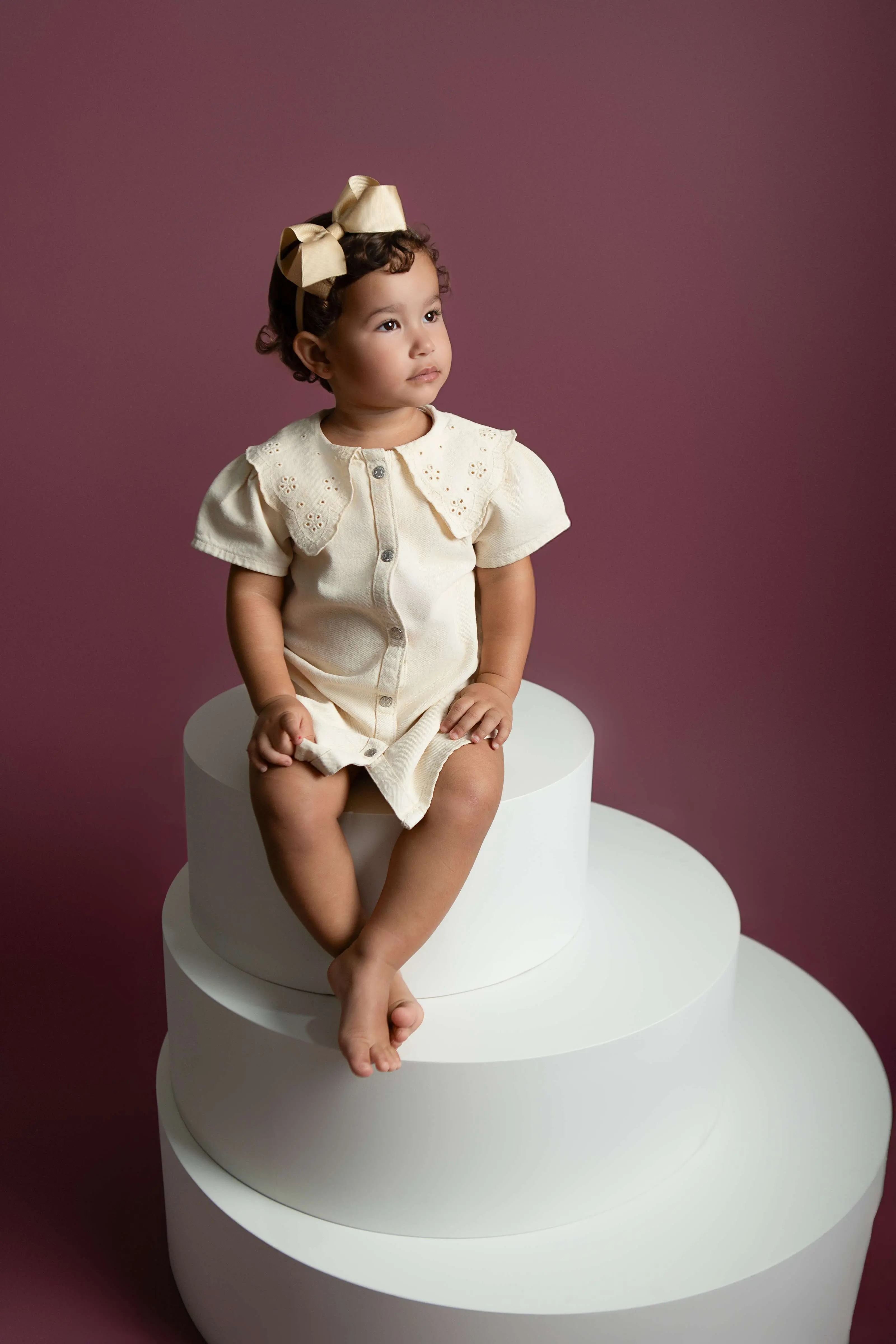 Cenário Clean Fundo Rosa Queimado e Cilindro