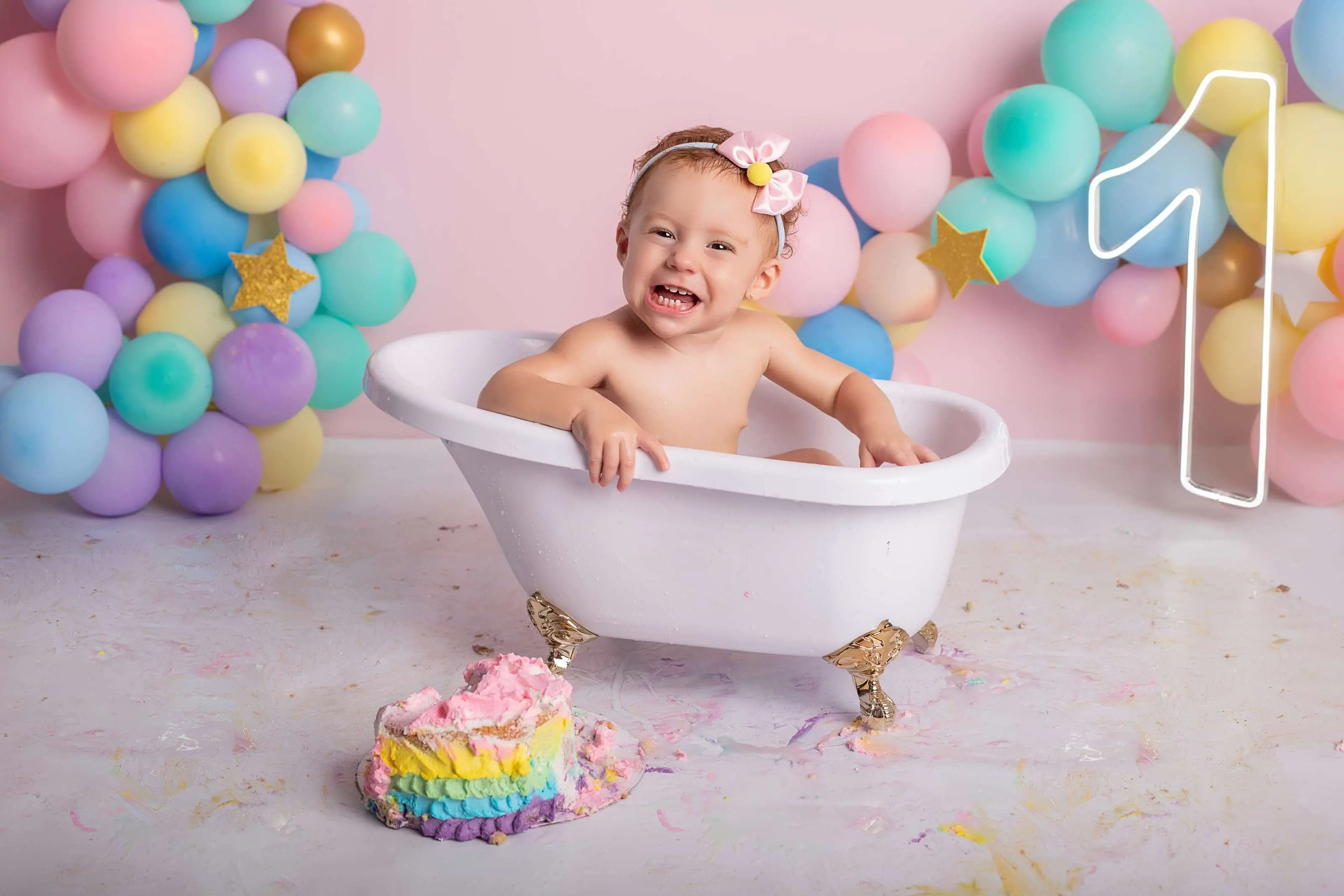 Cenário Smash the Cake Circo Rosa