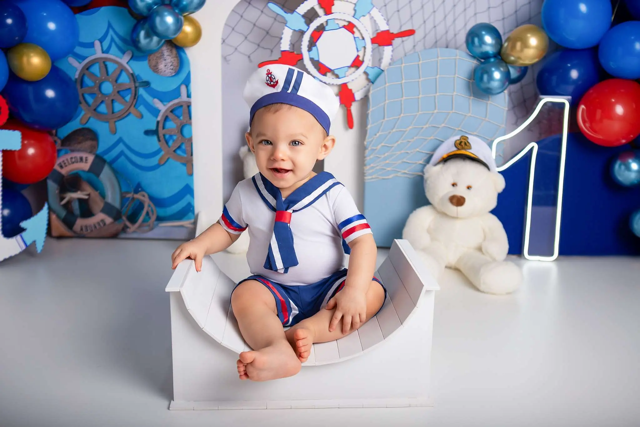 Cenário Smash the Cake Urso Marinheiro