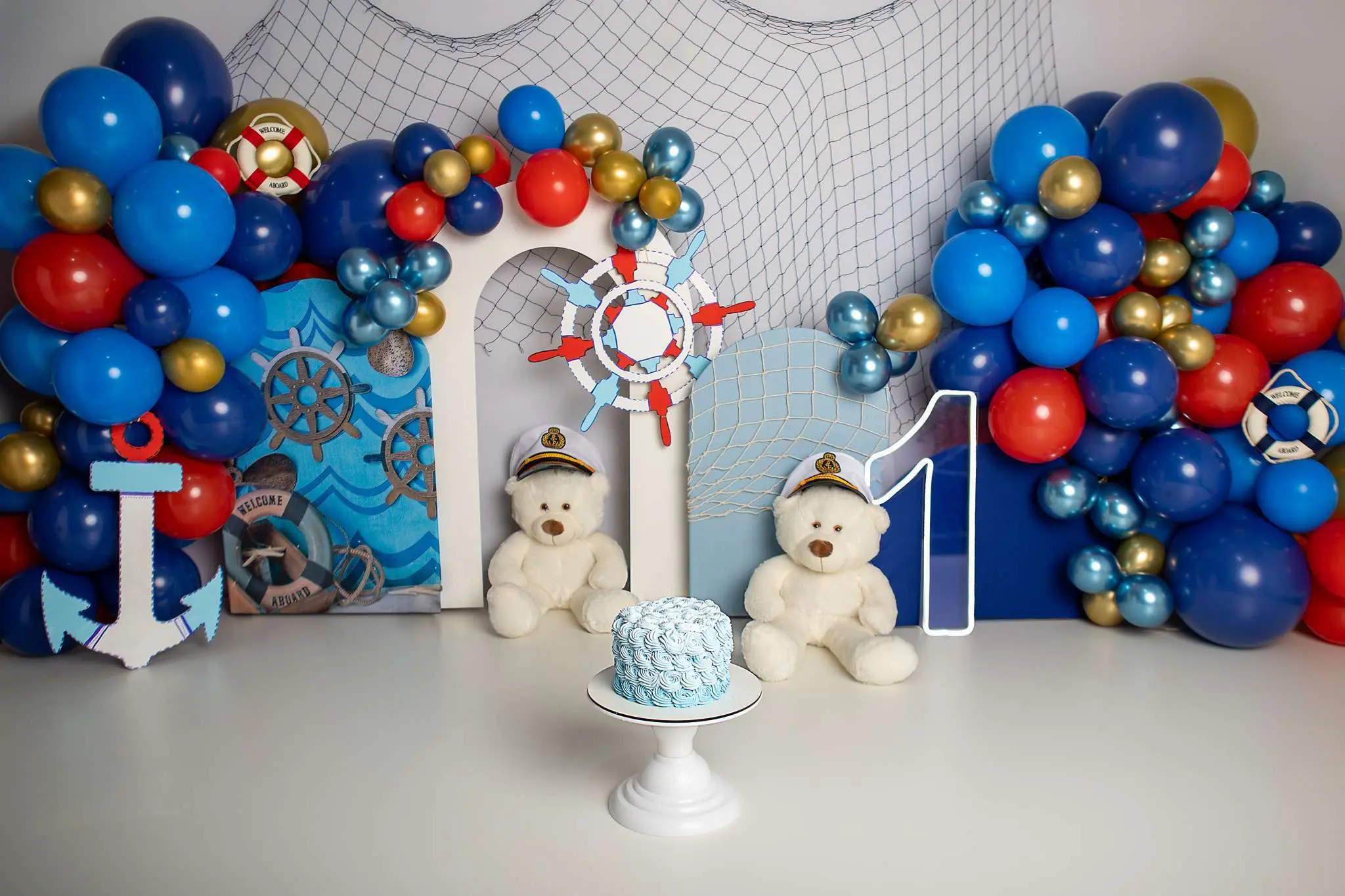 Cenário Smash the Cake Urso Marinheiro