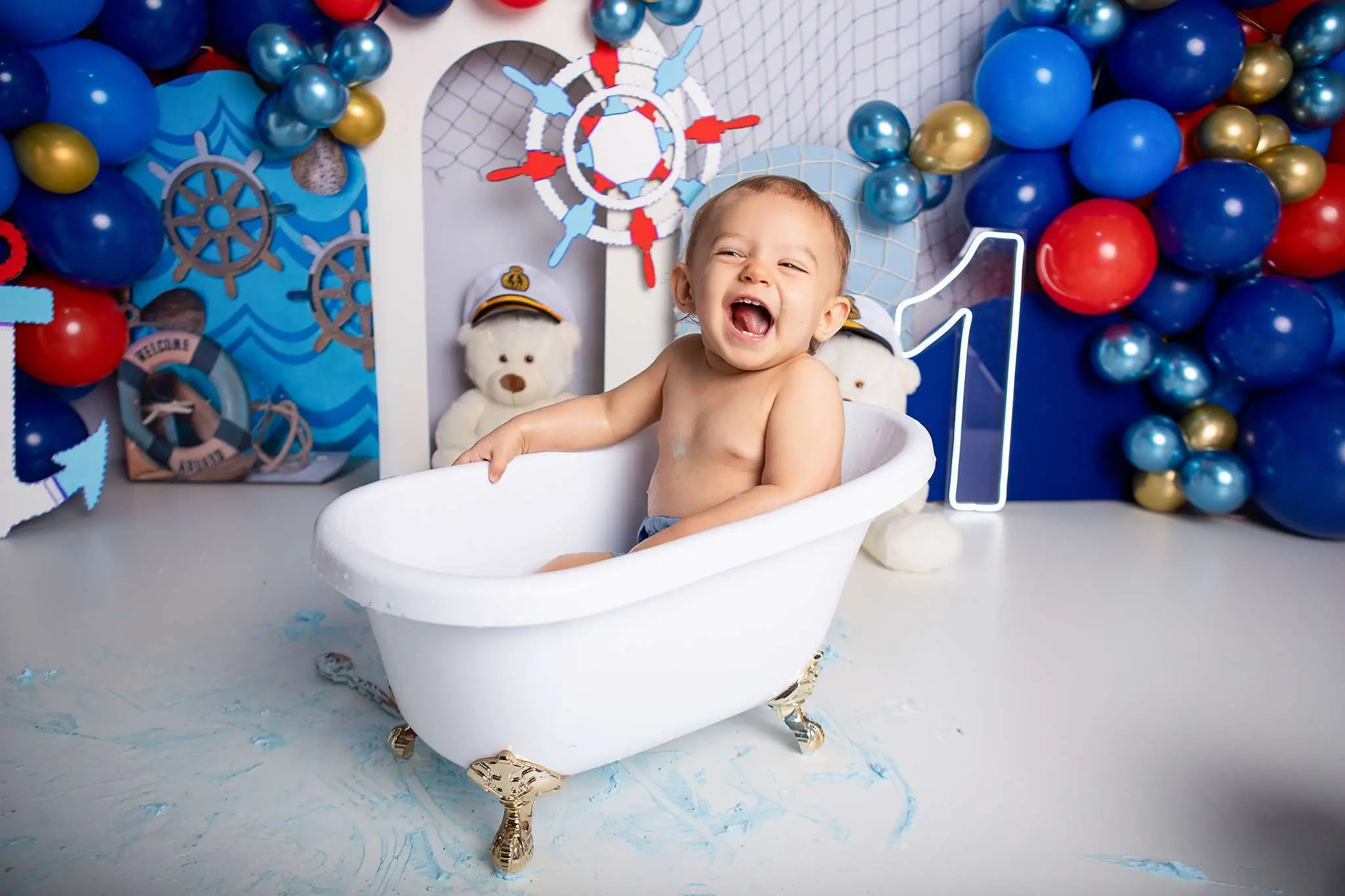 Cenário Smash the Cake Urso Marinheiro