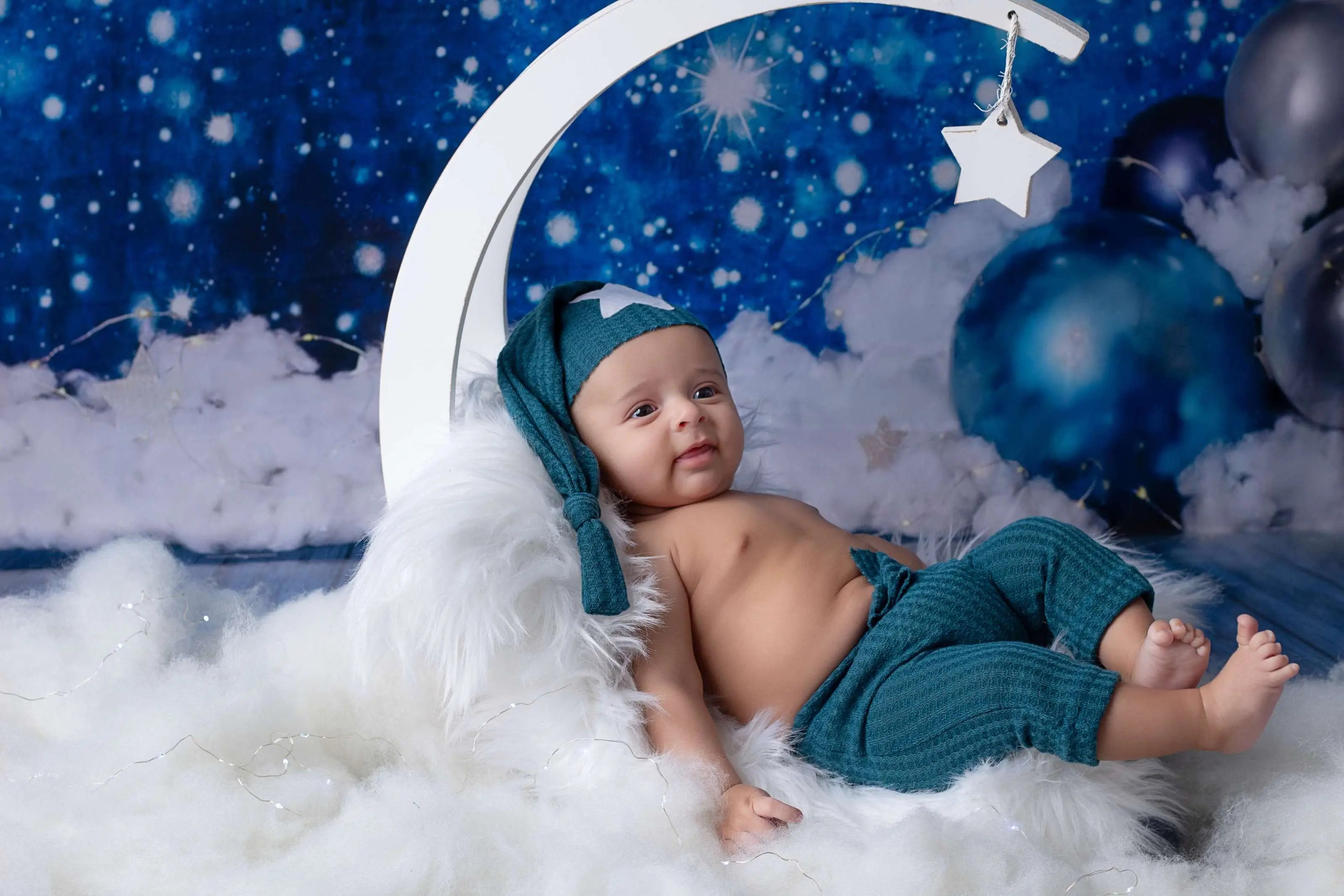 Cenário Balão Azul com Estrelas