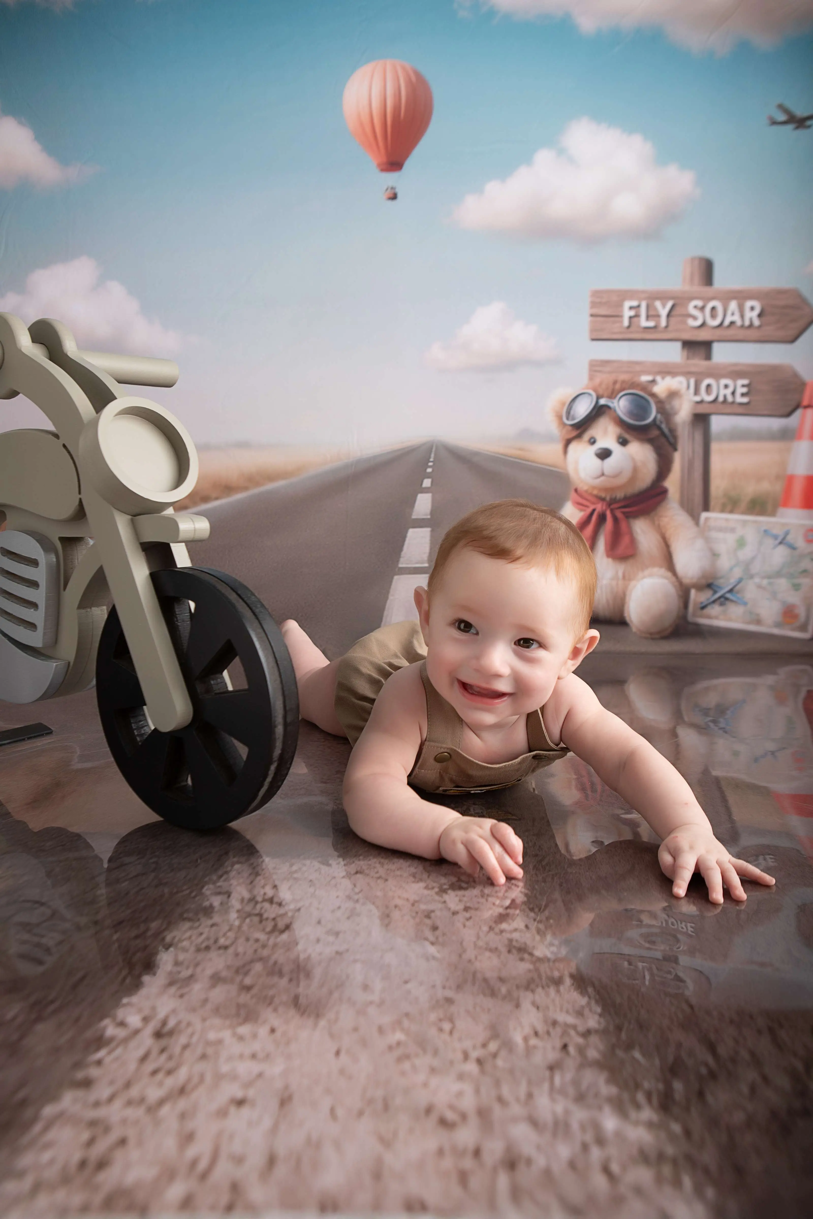 Cenário Ursinho Aviador Estrada