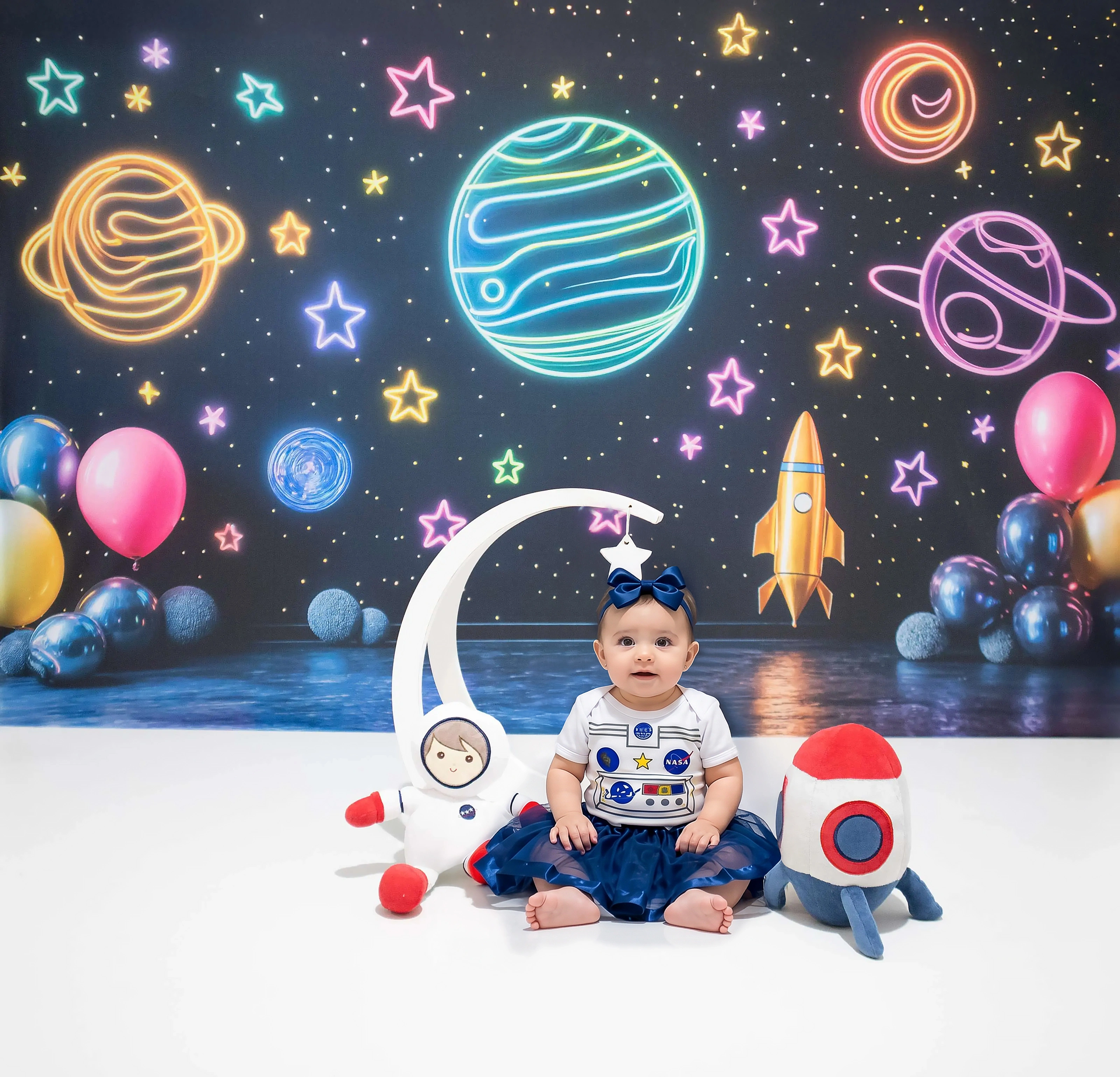 Cenário Astronauta Neon
