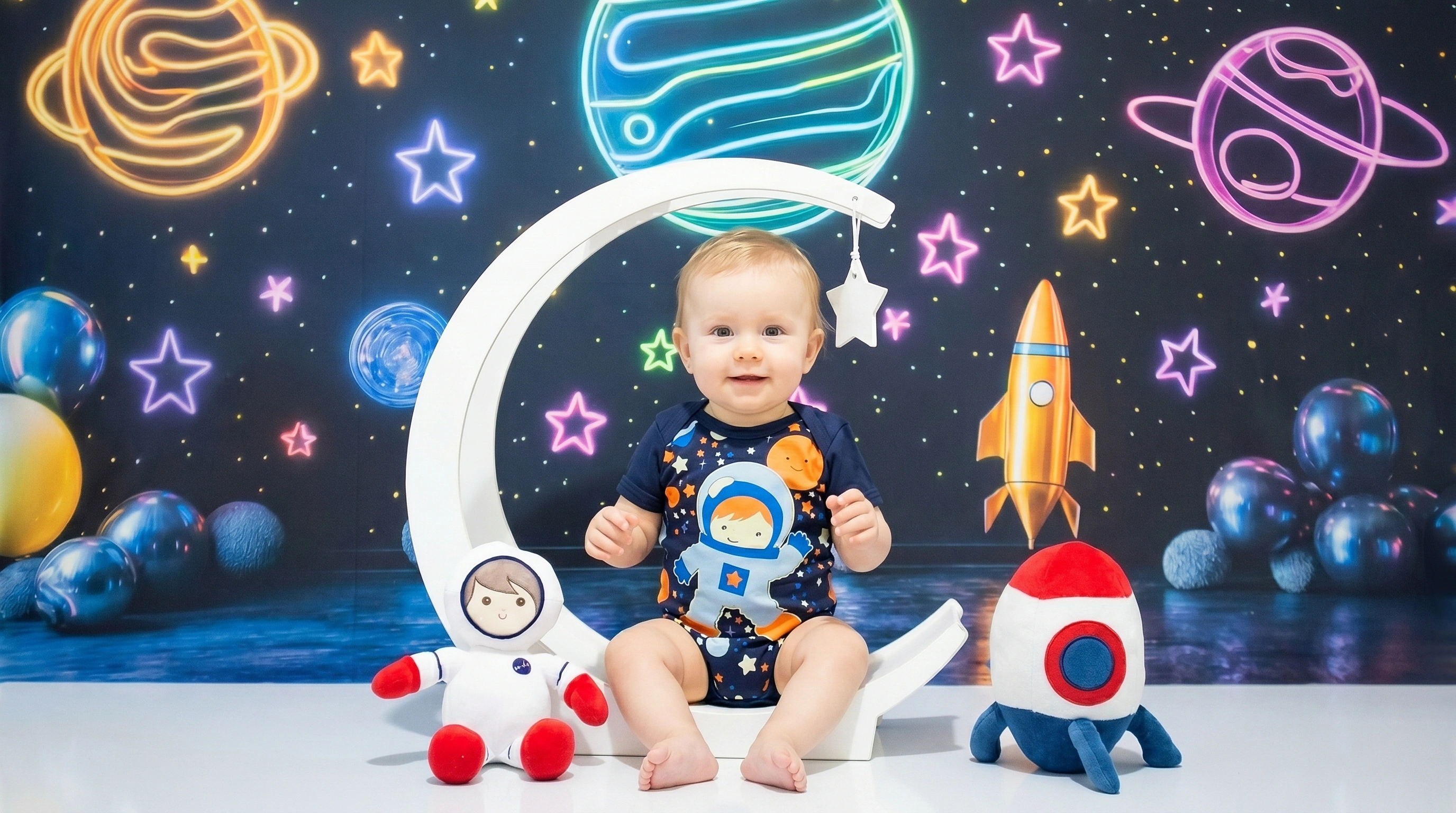 Cenário Astronauta Neon