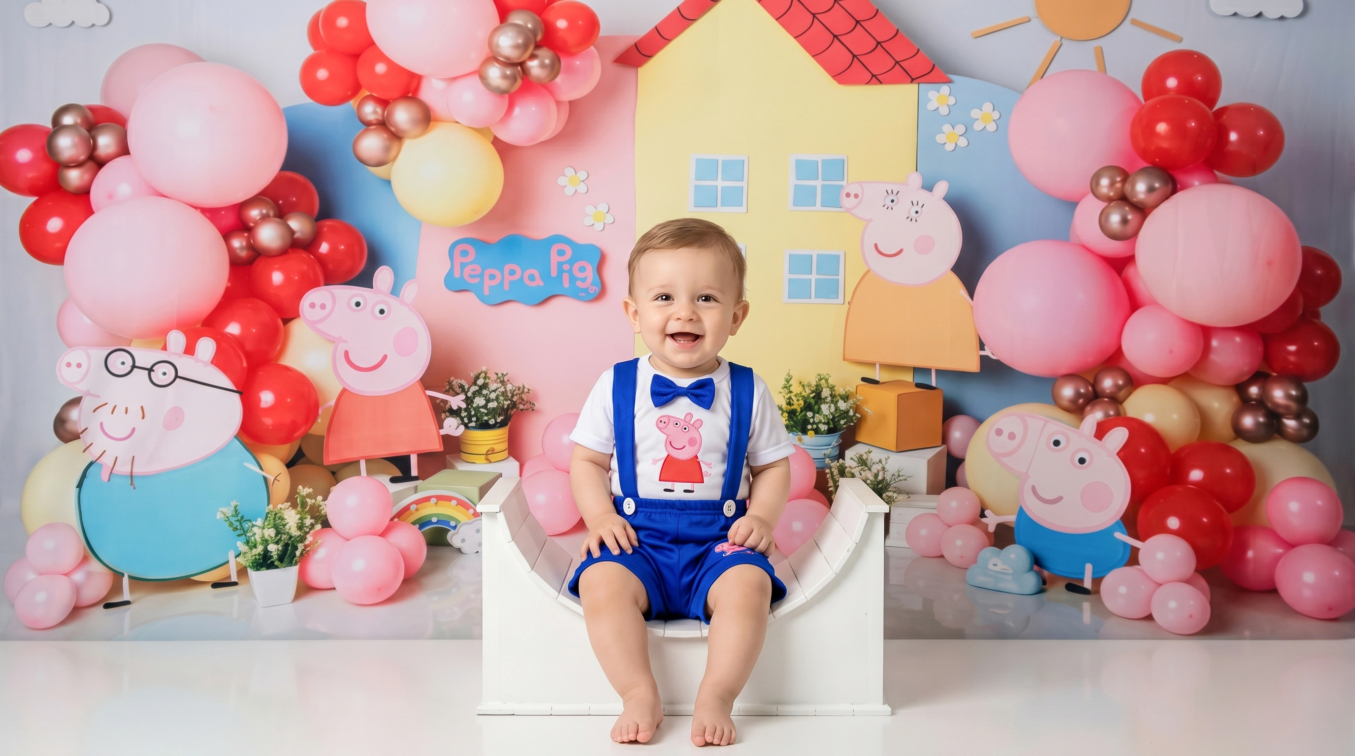 Cenário Peppa Pig Balões